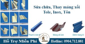 Sửa chữa, Thay máng xối Tole, Inox, Tôn